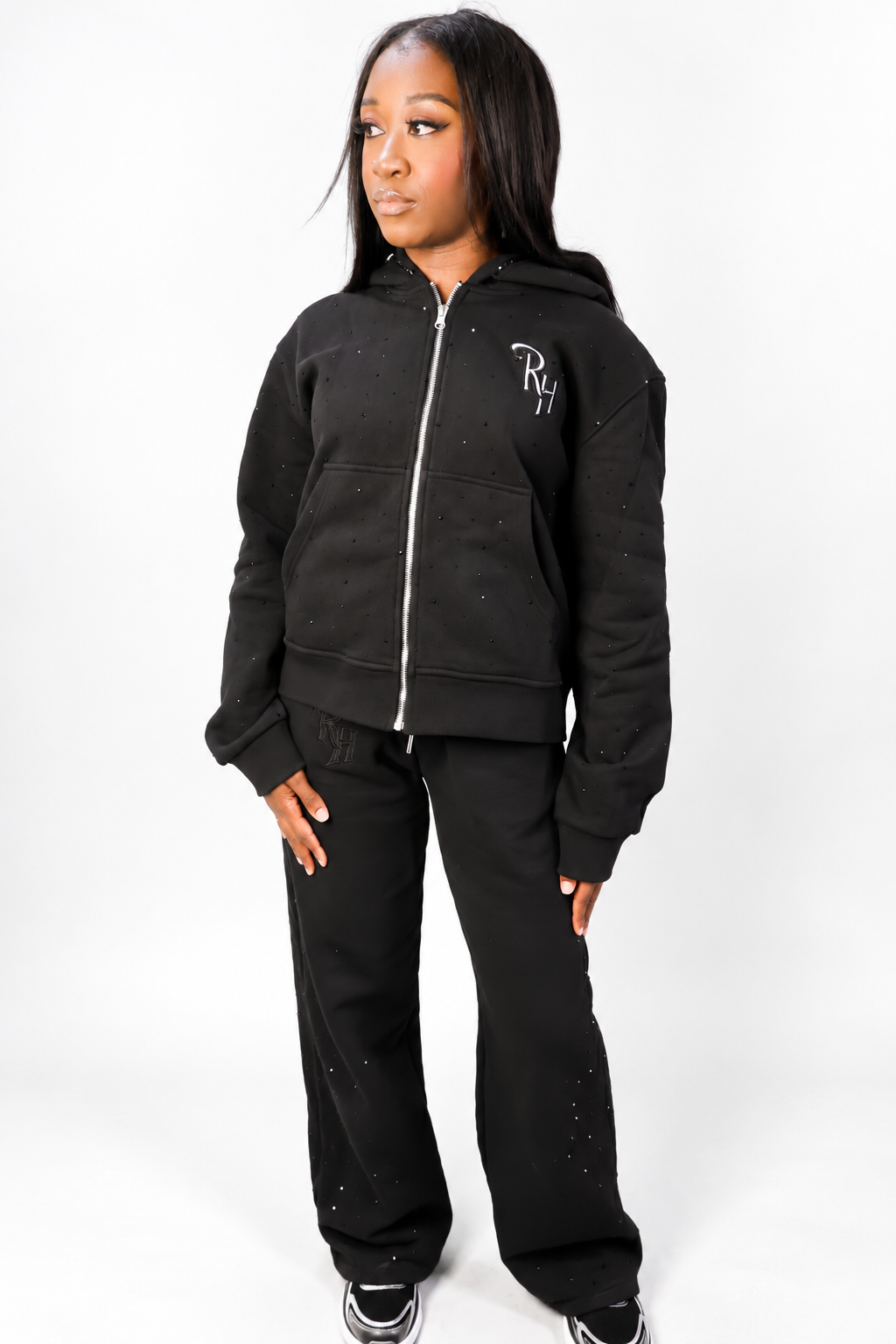 Rockstar Heart “Loud Silence” Rhinestone Zip-Up