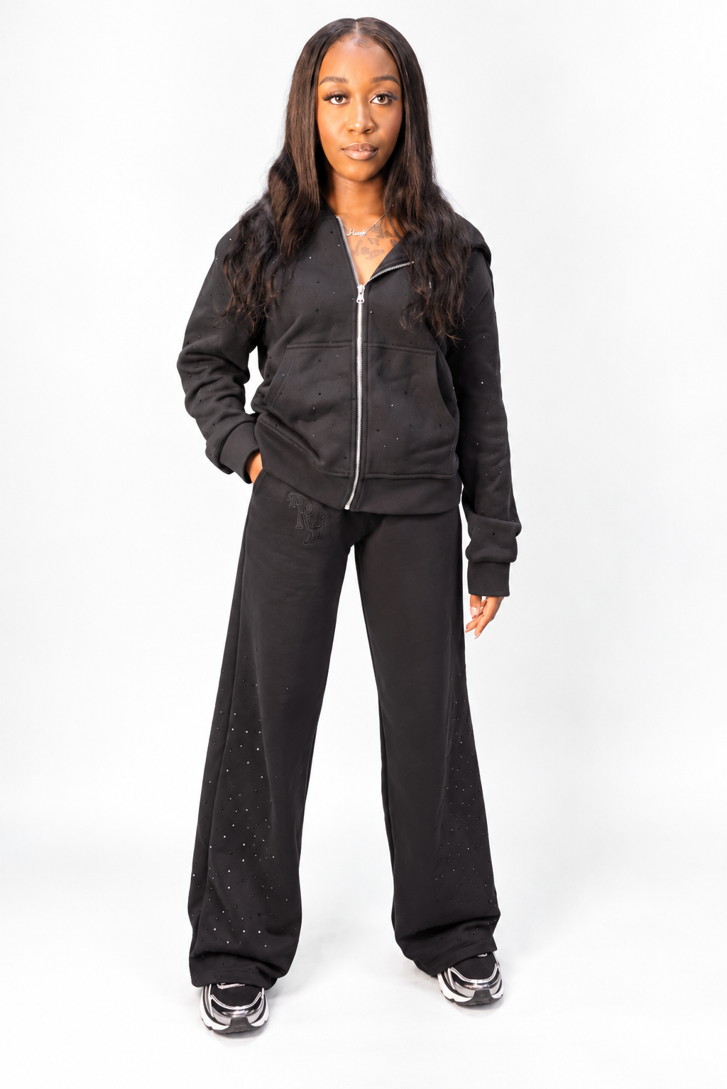 Rockstar Heart “Loud Silence” Rhinestone Zip-Up